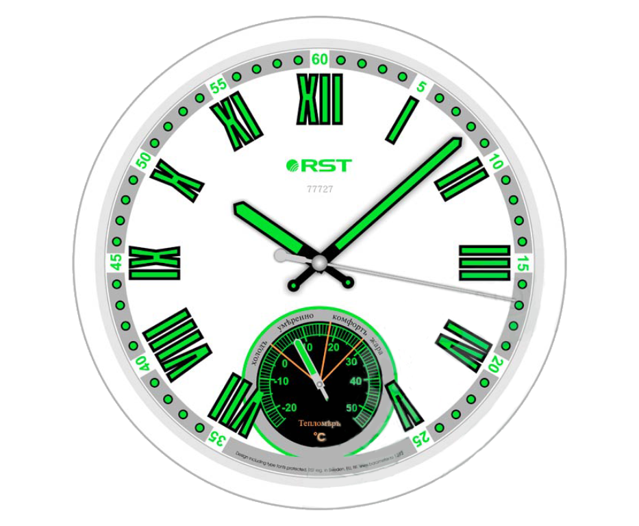 Светящиеся настенные метеочасы RST 77727			