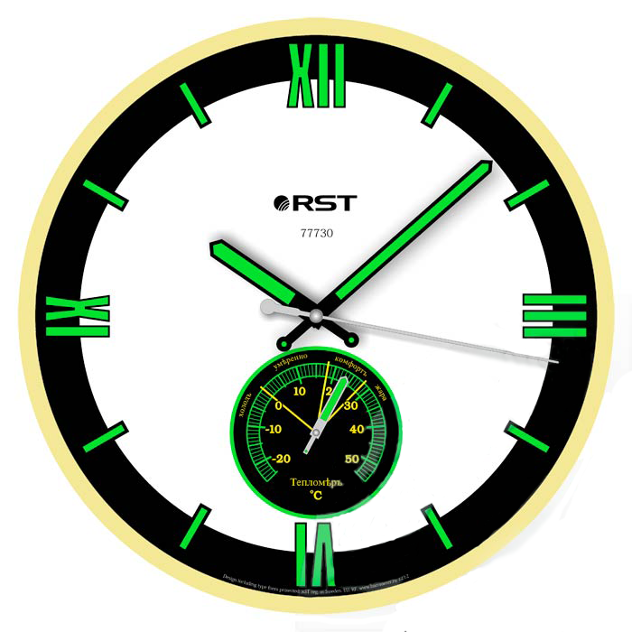 Светящиеся настенные метеочасы RST 77730