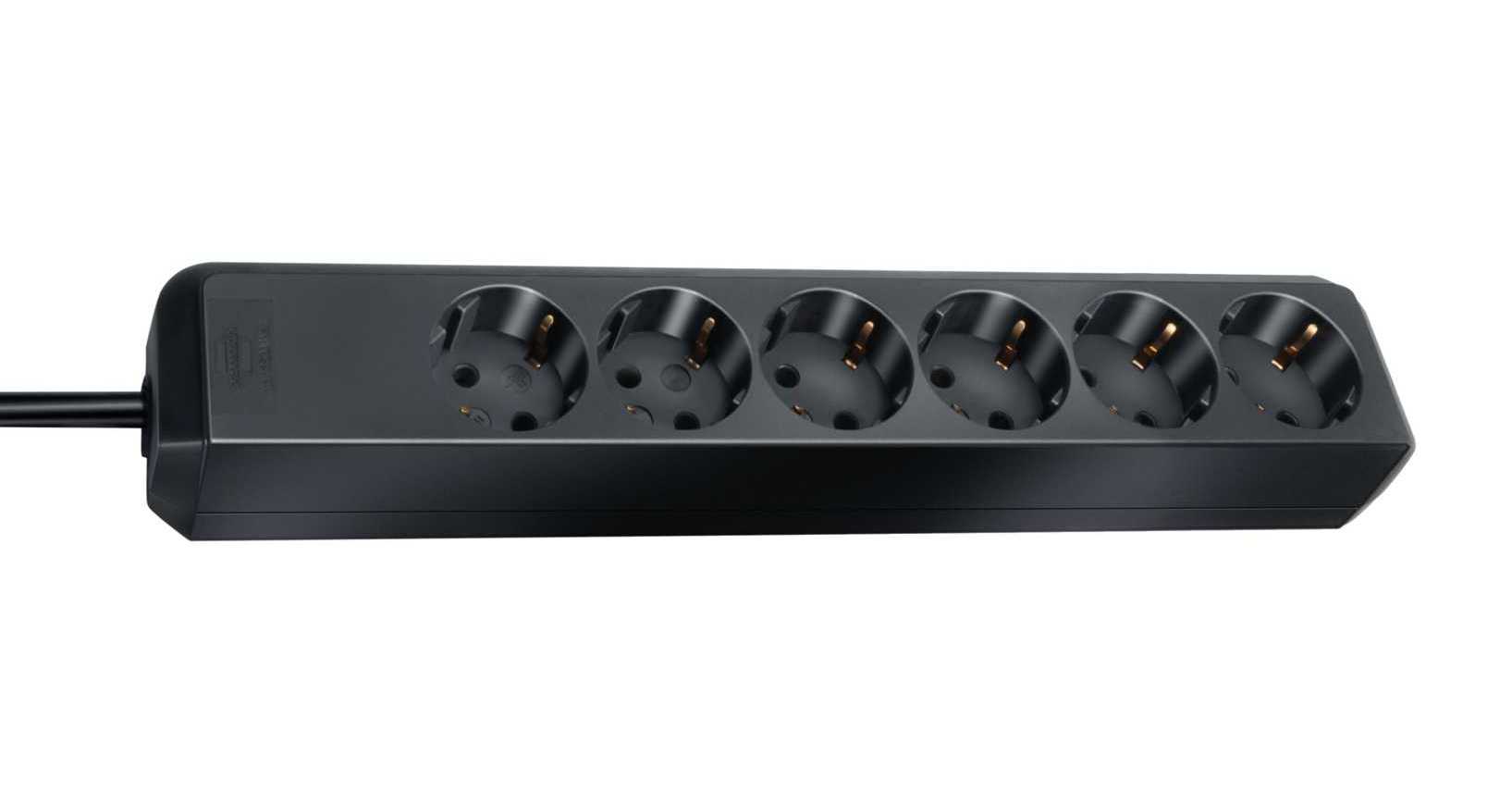 Удлинитель 1,5 м Brennenstuhl ECO-Line, 6 розеток, черный (1159400015)