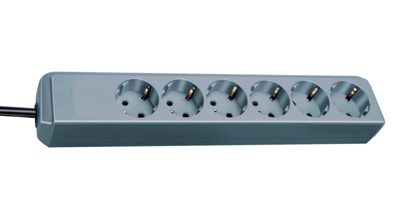 Удлинитель 1,5 м Brennenstuhl ECO-Line, 6 розеток, серый (1159440015)
