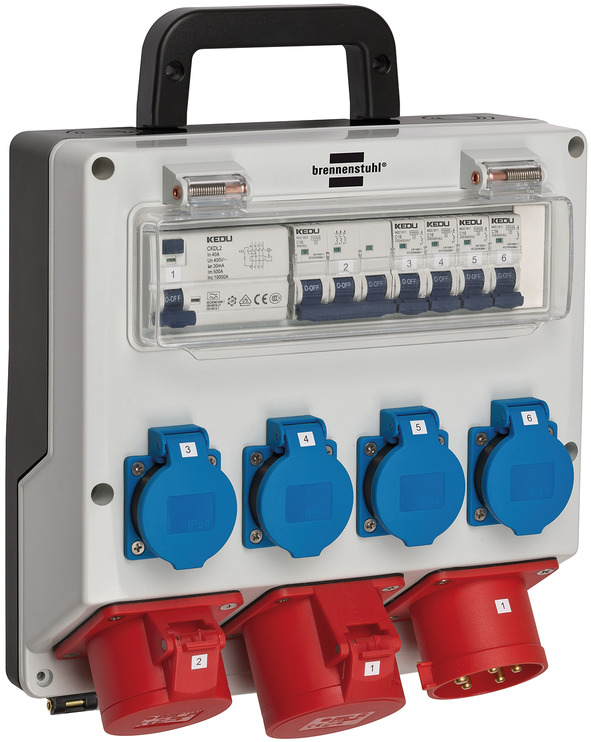 Сетевой распределитель 4\16 А Brennenstuhl Distribution Box, 3x LS 230V,1xFI 40A (1154890010)