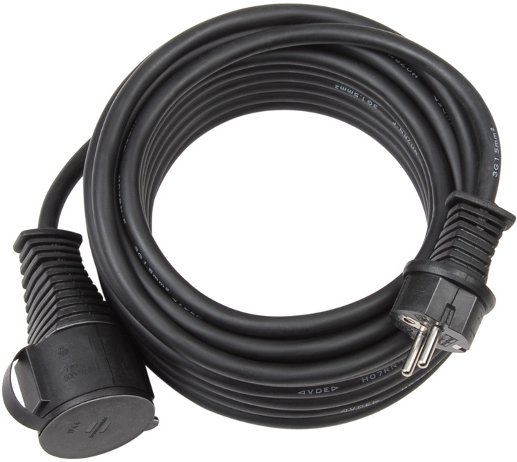 Удлинитель-переноска 25 м Brennenstuhl Extension Cable,1 розетка, кабель черный, 3G1,5 (1167820)