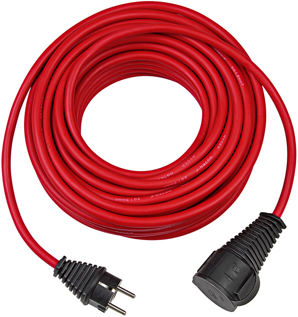 Удлинитель-переноска 10 м Brennenstuhl Extension Cable, 1 розетка, кабель красный, 3G1,5 (1167950)