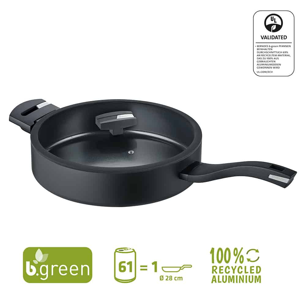 0015445411 Berndes b.green Alu Recycled Induction сотейник 28 с крышкой