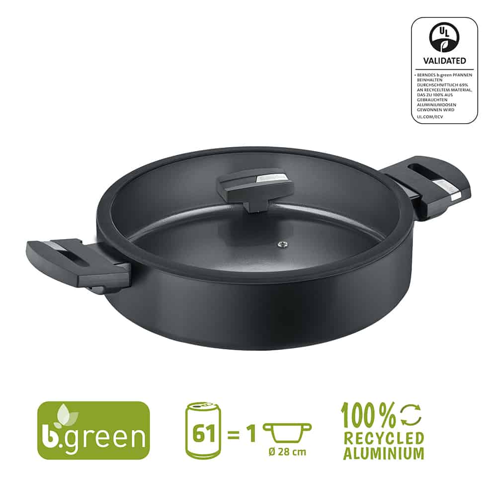 0015446106 Berndes b.green Alu Recycled Induction сковорода сервир. 28 с крышкой